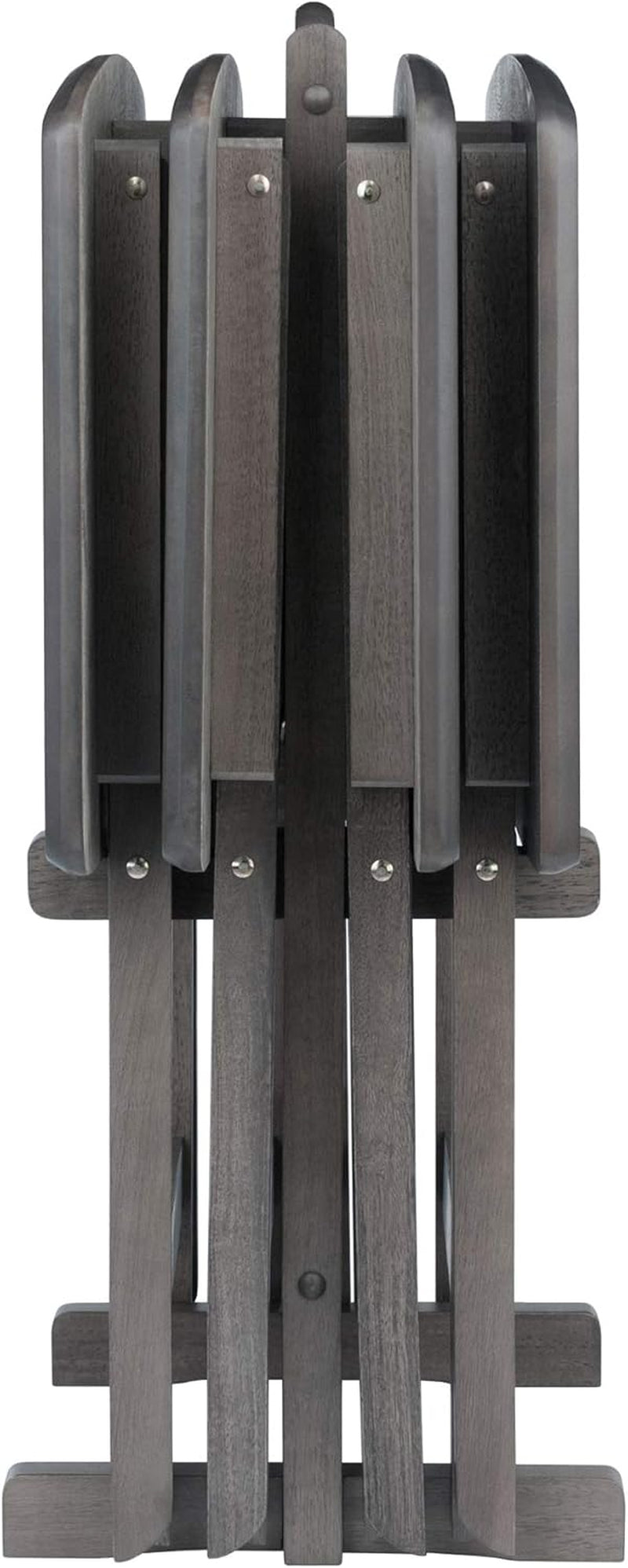 Dorian Oversized Snack Table Set, Oyster Gray (Brown Base) (Replace Color May Vary)., 23.62 X 15.75 X 25.51, 5Pc