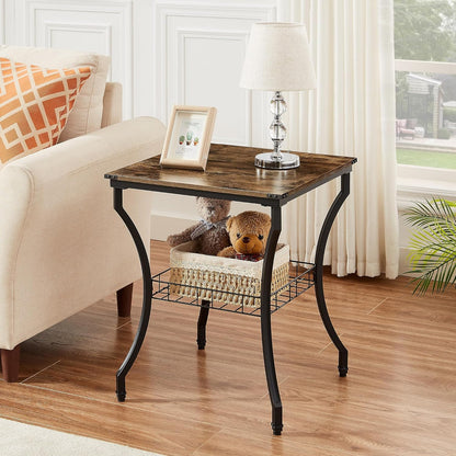 3 Pieces Living Room Table Sets, Coffee and End Tables with Open Storage Shelves for Apartment, Home Office, Small Space, Easy Assembly, Brown