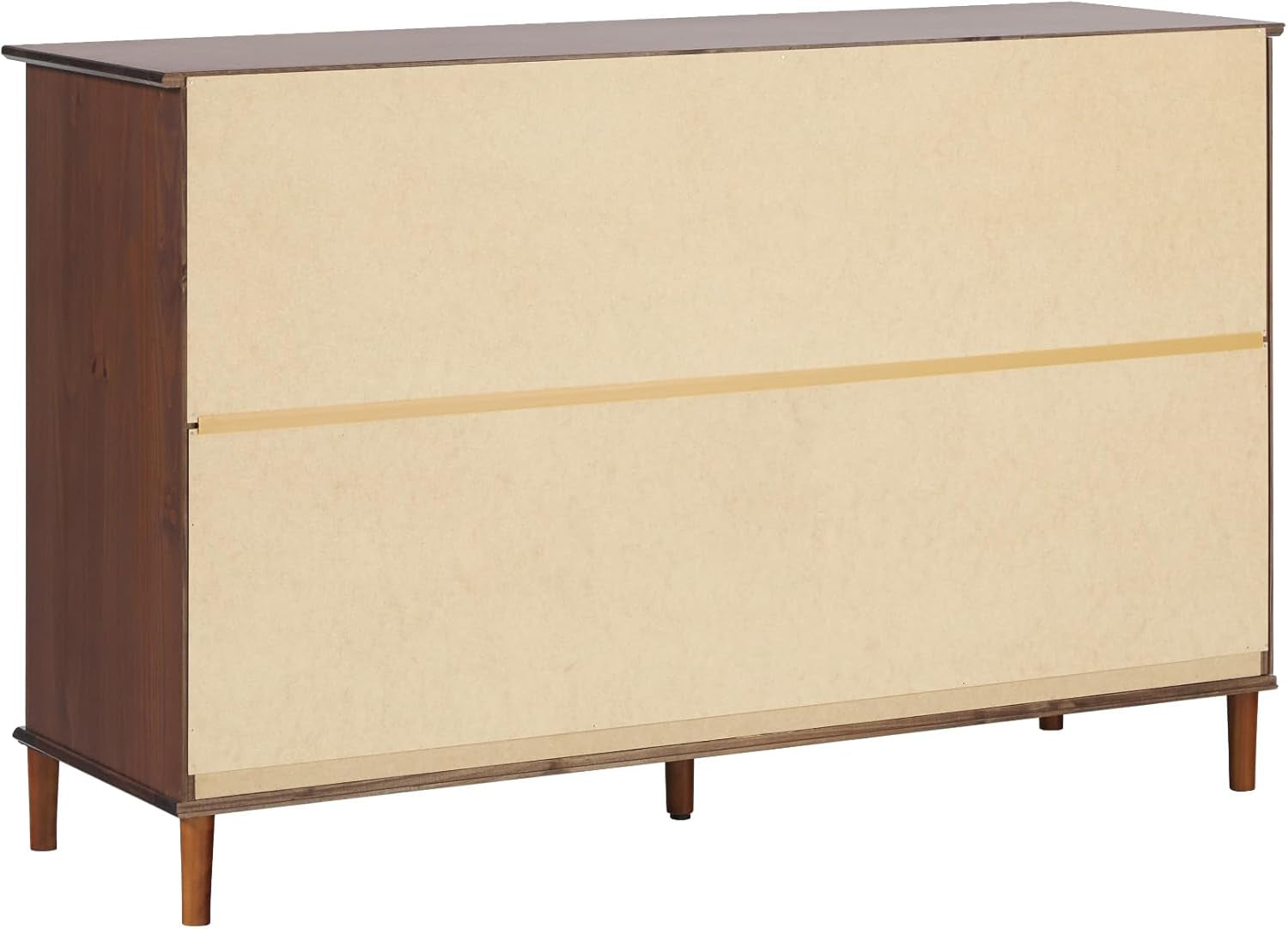 Modern 6-Drawer Solid Wood Dresser Bedroom Storage, 57 Inch, Walnut