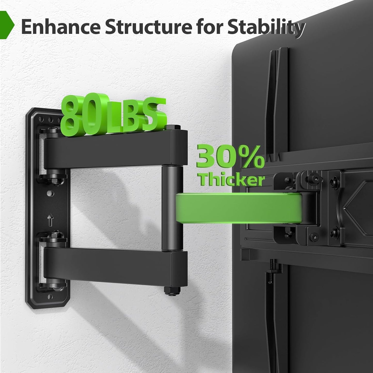 Corner TV Wall Mount for 26-60 Inch Tvs up to 80 Lbs, Single Articulating Arm, Full Motion TV Wall Mount Bracket with Swivel and Tilt, Max VESA 400X400Mm