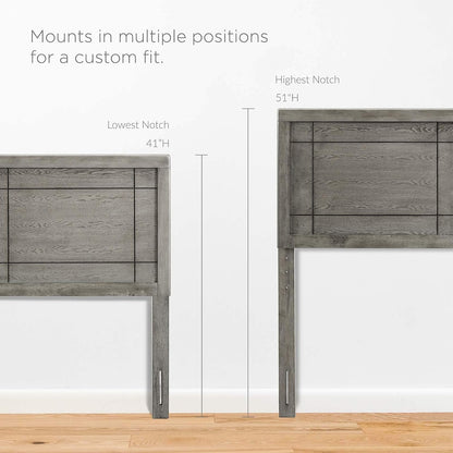 MOD-6221-GRY Archie Full Wood Headboard, Gray