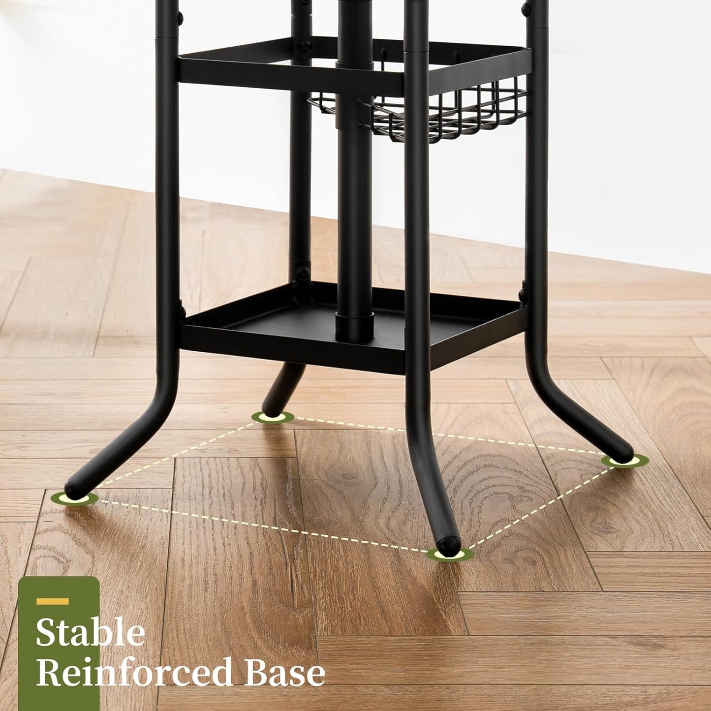 Coat Rack Freestanding - Coat Tree with Umbrella Holder, Metal Coat Rack Stand with 12 Hooks, Modern Coat Hanger Stand for Entryway, Purse Rack Hat Rack Stand for Living Room Bedroom Office