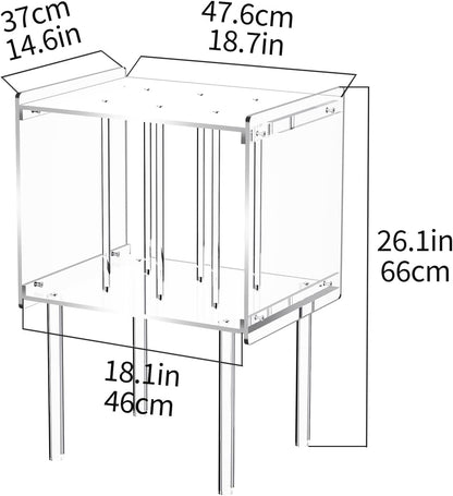 Acrylic Record Player Stand, with Vinyl Storage, Clear Acrylic Side Table (Clear)