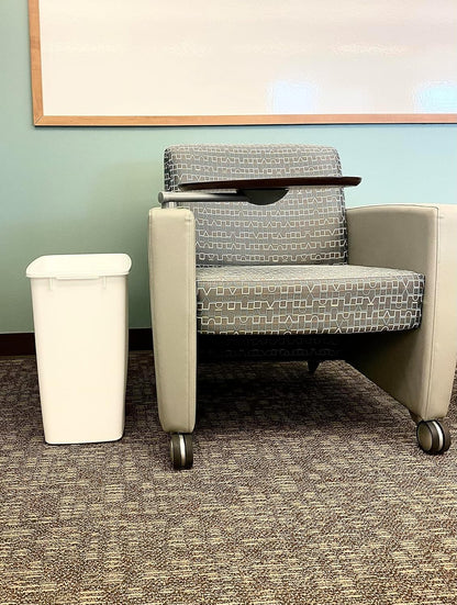 Small Kitchen Bathroom Trash Can, 9 Gallons, White, Waste Basket for under Counter/Kitchen/Office/Bedroom/Bathroom