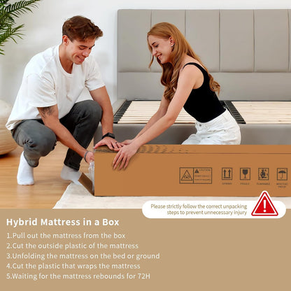 King Size Mattress,14 Inch Hybrid Mattress-Medium Firm Support for Side and Back Sleepers|Pressure-Relieve Memory Foam&Motion-Isolating Pocket Springs for a Quiet Night|Skin-Friendly&Breathable Cotton