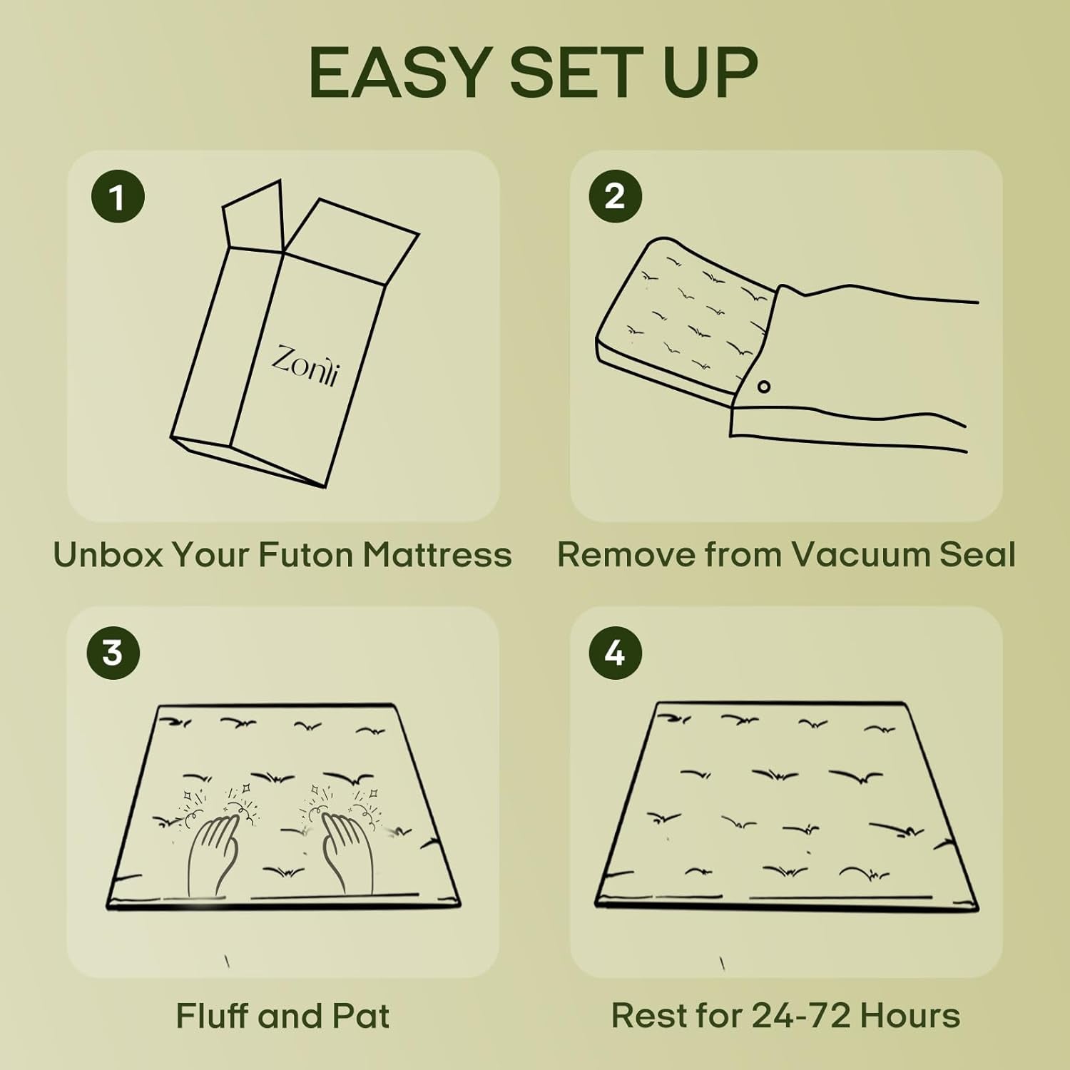 Japanese Floor Futon Mattress Queen Size 80"X 60", 100% Cotton Cover 2.5'' Thicken Tatami Mattress, Foldable Sleeping Pad, Portable Dormitory Tatami Mat(Grey)