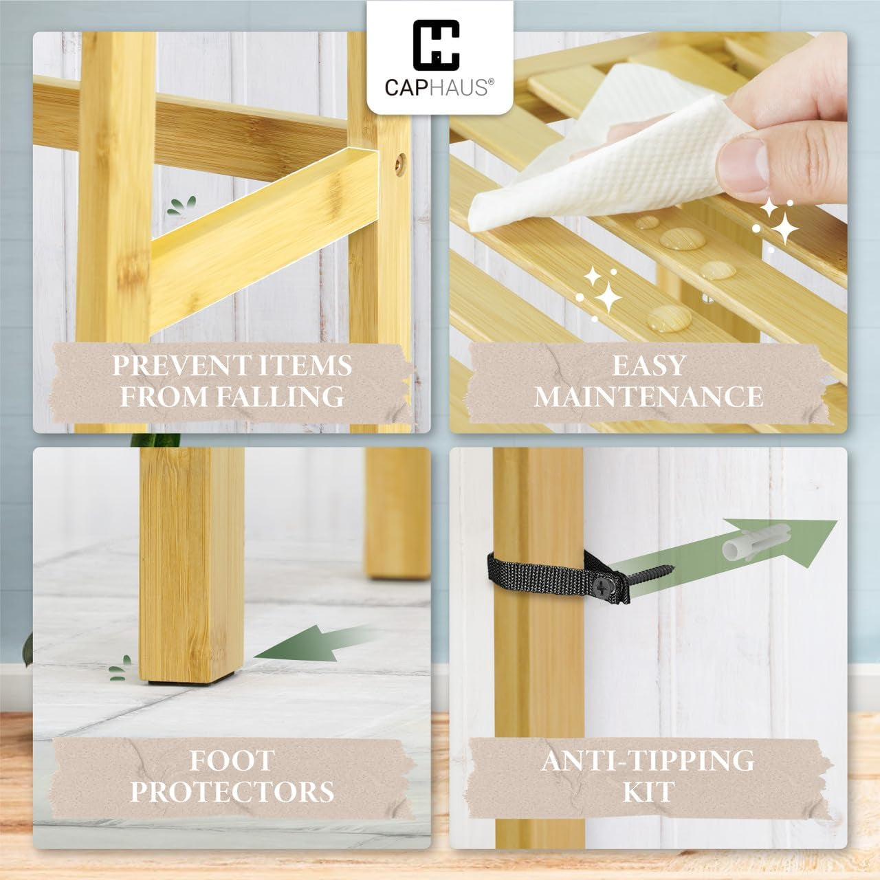 Bookshelf, 5-Tier Ladder Shelf, Floor Bookcase with Bamboo Frame,Freestanding Storage Shelves Corner Shelf, for Living Room,Home Office,Bedroom,Kitchen,Bathroom,Plant Stand,White