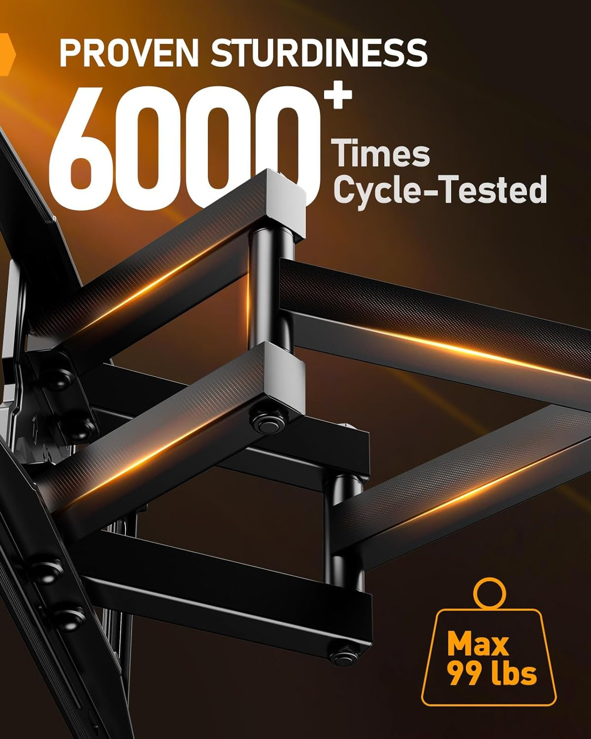 Full Motion TV Mount for 32-65 Inch Tvs up to 99 Lbs, Max VESA 400X400Mm, Fits 16”/12” Wood Studs, Height Adjustable Pre-Assembled TV Wall Mount, Tool-Free Tilt, Swivel & Extension, PGMF21