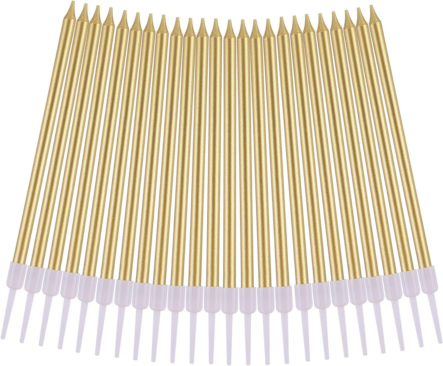 Gold Long Thin Metallic Birthday Candles, Cake Candles, Birthday Parties, Wedding Decorations, Party Candles, Cake Decorations
