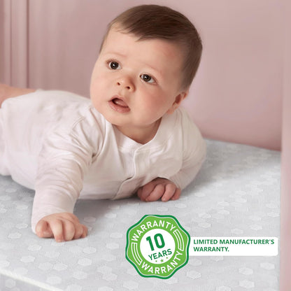 Honeycomb Orthopedic Firm Fiber Standard Baby Crib Mattress, Greenguard Gold and JPMA Certified, 5” Fiber Core Optimum Support, Fits Crib and Toddler Bed, Waterproof Vinyl Cover
