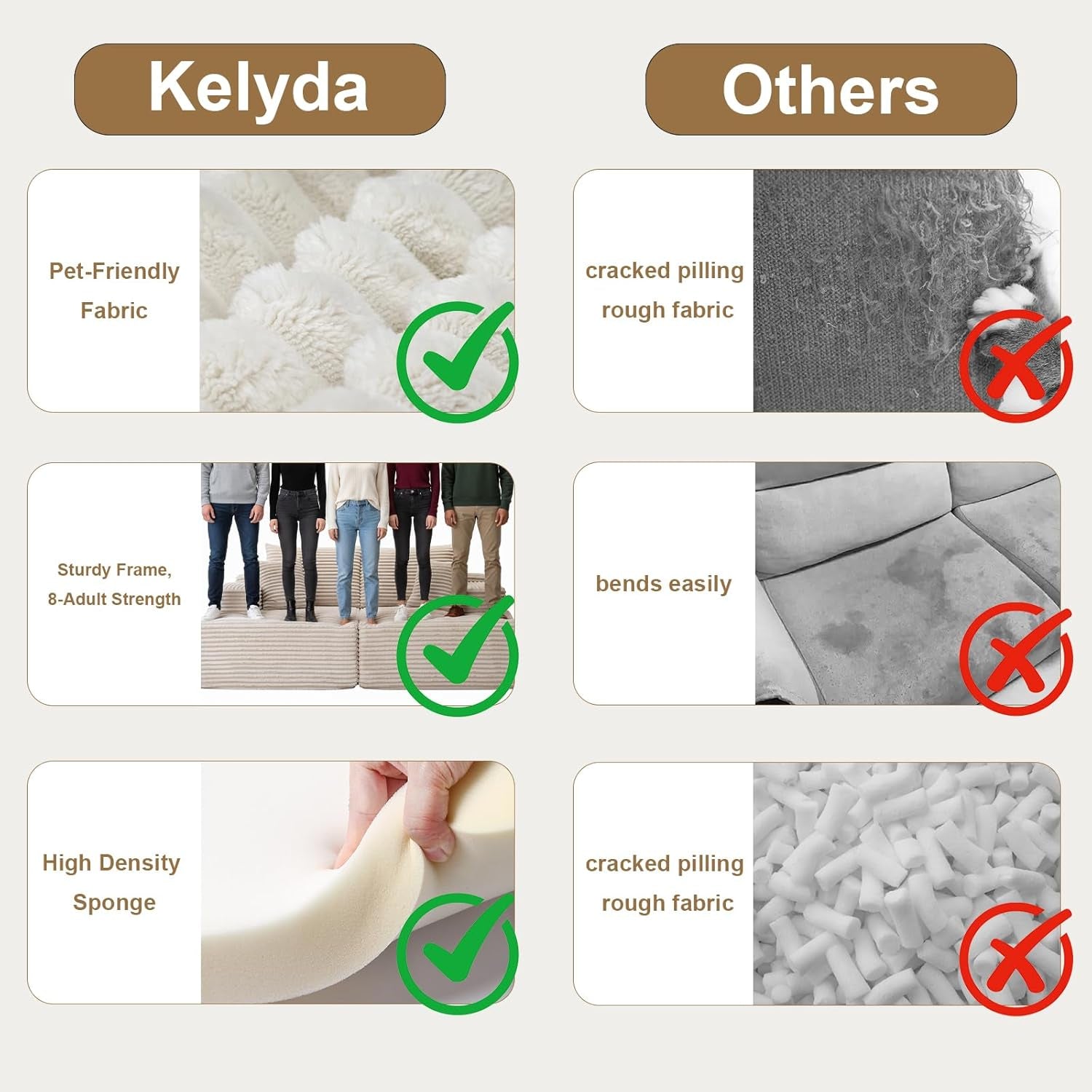 Oversized Chaise Lounge Chair Indoor, Upholstered Single 61'' Rolled Arm Boneless Cloud Sofa Bed Sleeper Couch, No Assembly Faux Rabbit Fur Memory Foam Reading Chair for Living Room Bedroom Beige