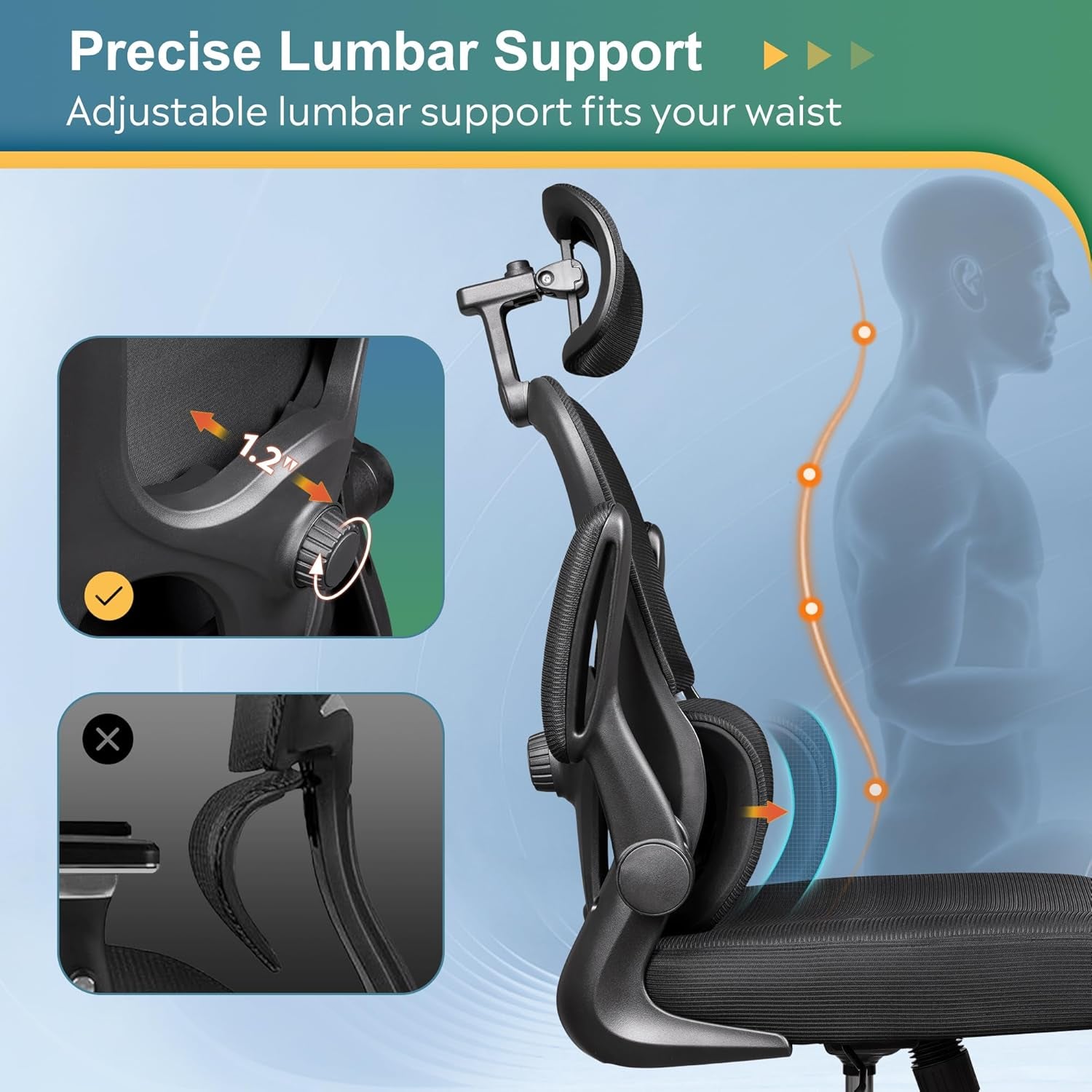 Office Chair, Breathable Black Mesh Elegance with Ergonomic Comfort for Professionals & Gamers