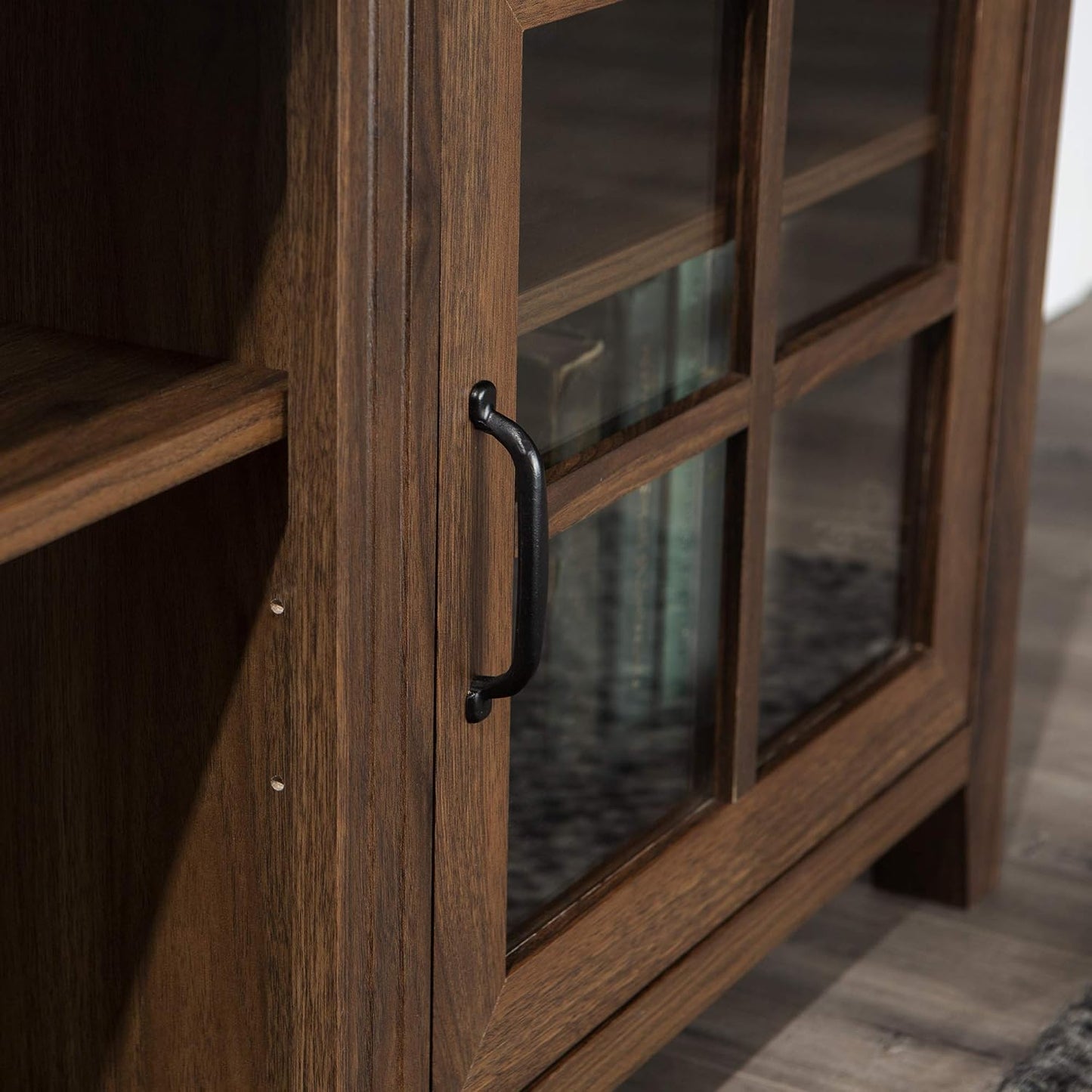 Portsmouth Classic 2 Glass Door TV Stand for Tvs up to 80 Inches, 70 Inch, Dark Walnut