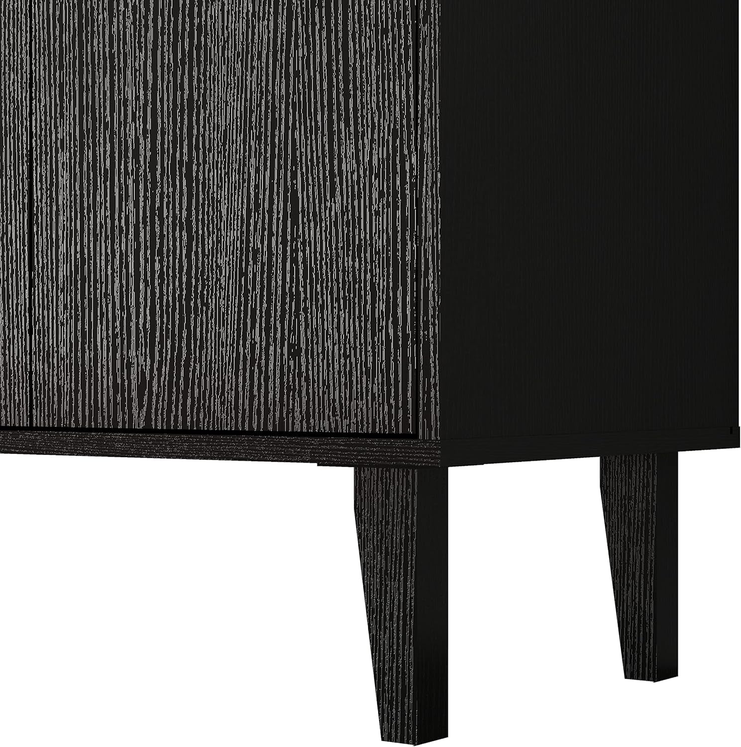 Sideboard Buffet Cabinet Kitchen Storage Cabinet Living Room 4 Doors Console Table (Black)
