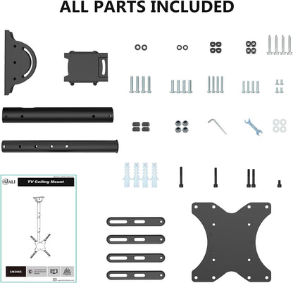 Ceiling TV Mount for 26-65 Inch LCD LED OLED 4K Tvs, Hanging Pole Ceiling Mount Tvs Bracket up Down, TV Mounts for Gym Patio Gazebo, up to 110Lbs, Max VESA 400X400Mm (CM2665), Black