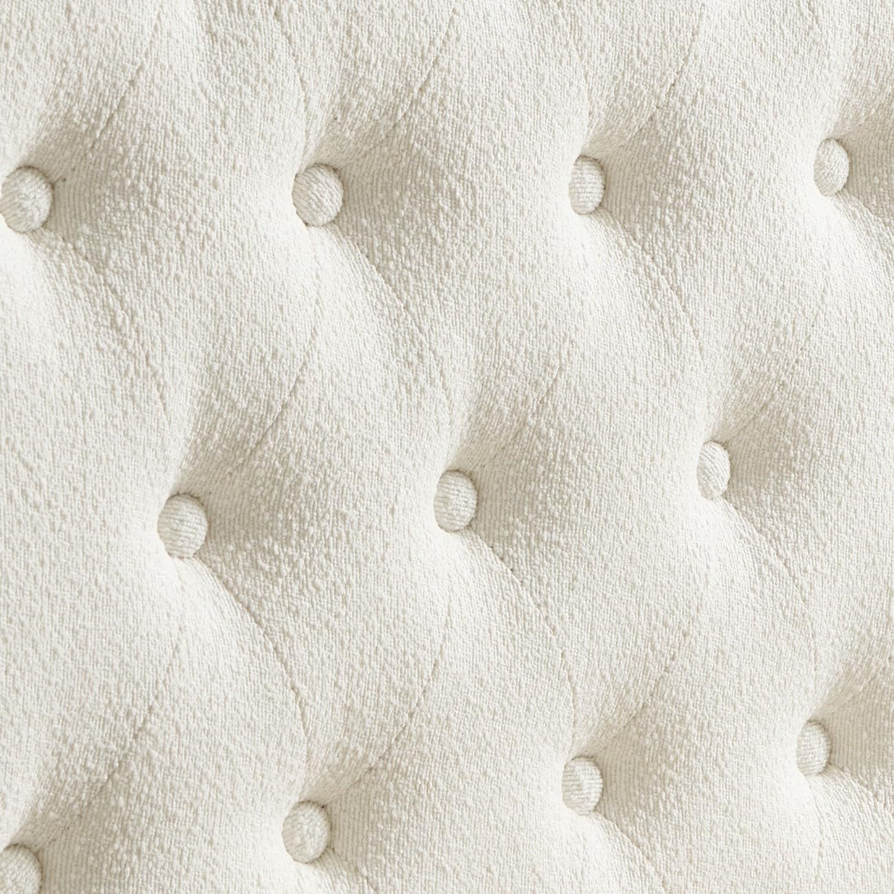 Boucle Upholstered Tufted Button King Headboard and Comfortable Fashional Padded King/California King Size Headboard,6025-K-Boucle-Ivory