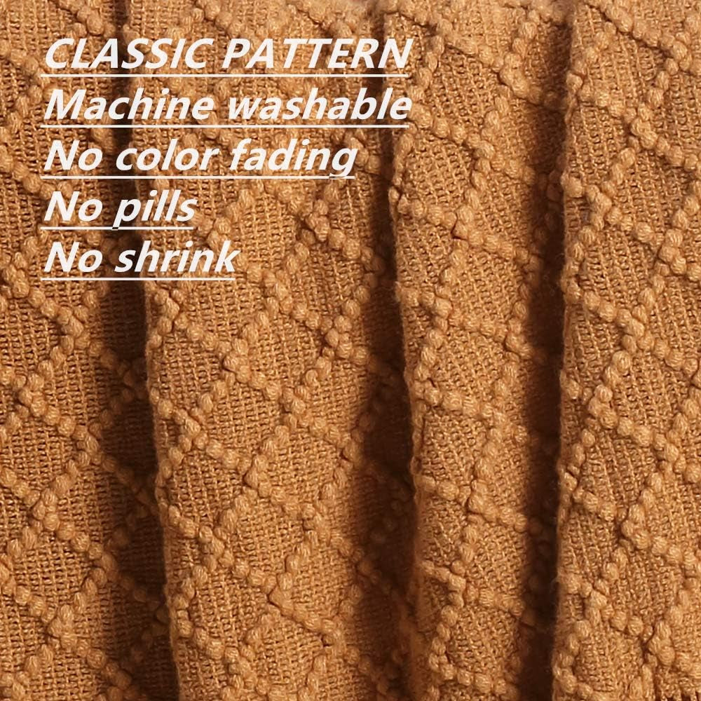 Home Farmhouse Decor Rustic Couch Sofa Chair Bed Throw Blanket, Soft Warm Light Weight for Travelling in Spring Summer (50''X60'' Brown)