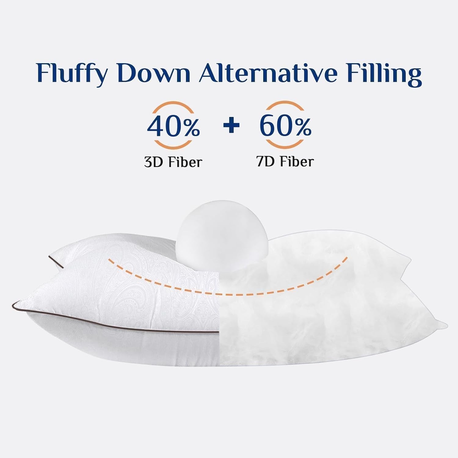 King Size Pillows Set of 2 for Sleeping, Soft and Supportive Bed Pillows with down Alternative Filling for Side and Back Sleepers, Hotel Collection