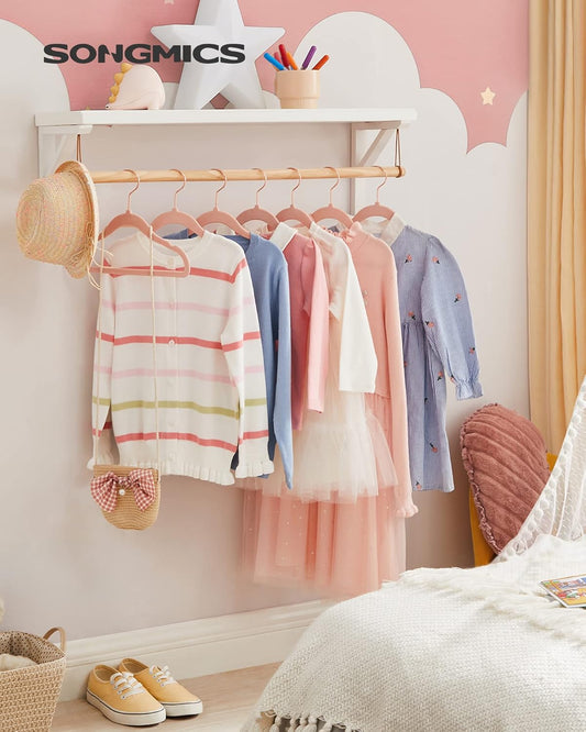 Baby Kids Hangers 50 Pack for Closet, 11.8 X 8.1 Inches, Rose Gold 360° Swivel Hooks, Space-Saving Clothes Velvet Hangers for Nursery, Non-Slip, Jelly Pink UCRF027P01
