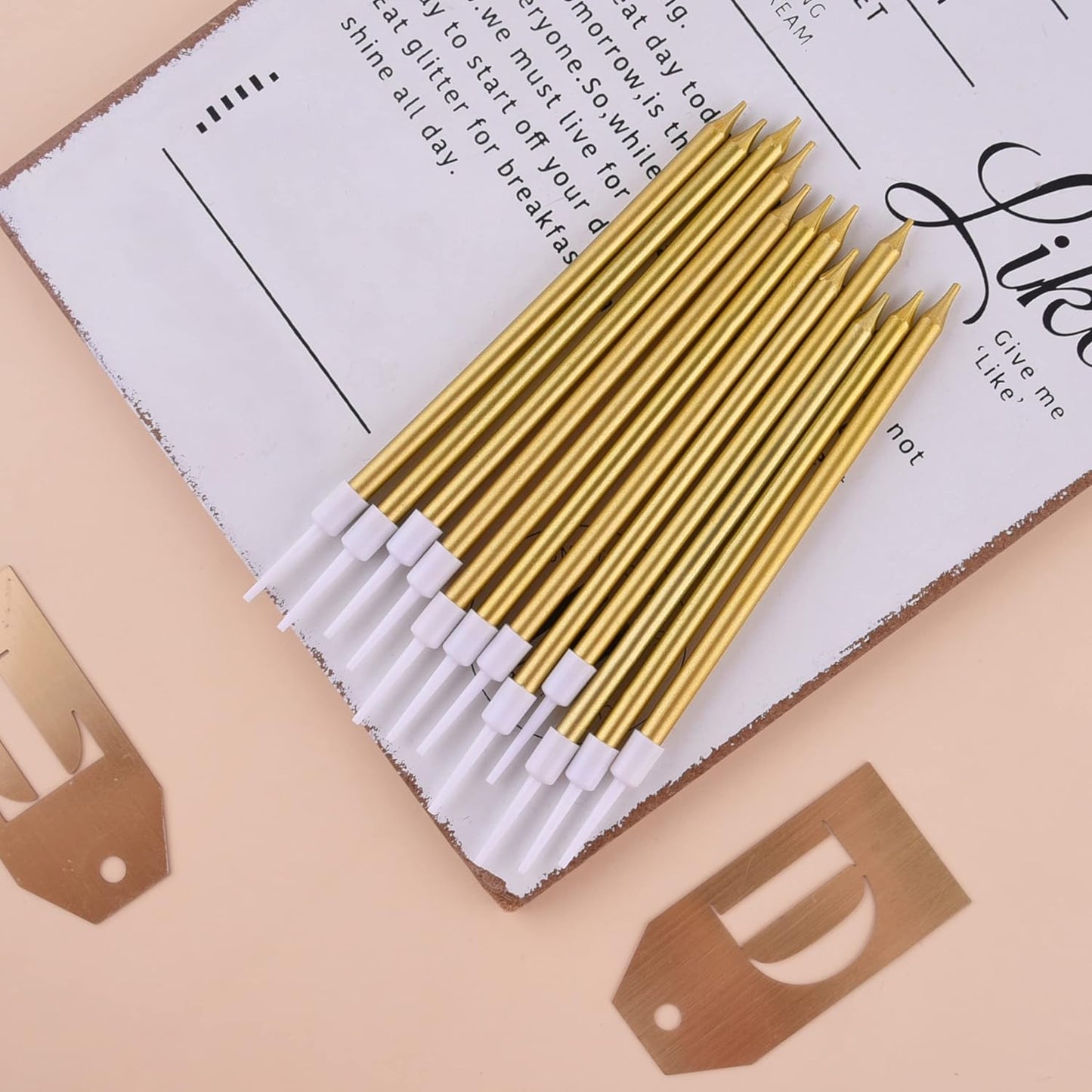 Gold Long Thin Metallic Birthday Candles, Cake Candles, Birthday Parties, Wedding Decorations, Party Candles, Cake Decorations