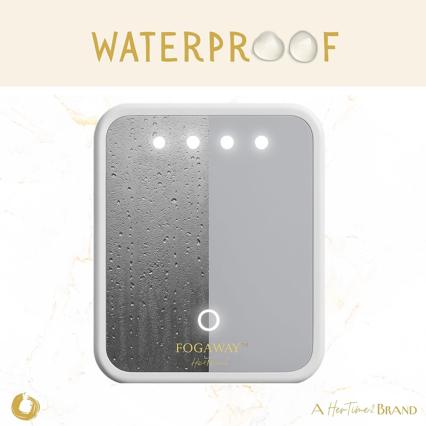 Fogaway Luxury Shower Mirror, Led-Lit, Fog-Free with Waterproof Heating Defogging Function, USB-C Rechargeable, Shatterproof White a Gift for Him and Her | Heated Mirror