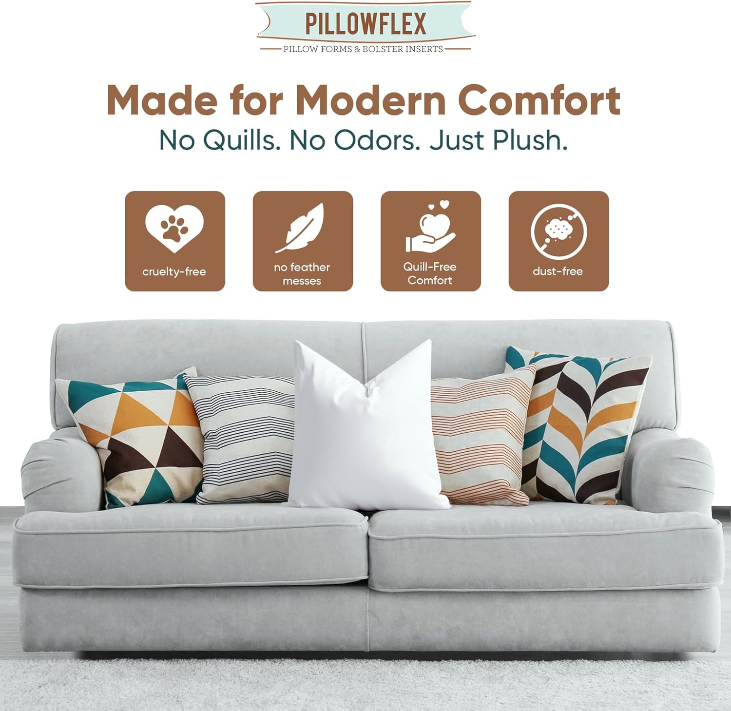 Synthetic down Pillow Insert - 22X22 down Alternative, Ultra Soft Large Square Throw Pillow, Couch Sham, Bed Sleeping - 1 Decorative Accent Form