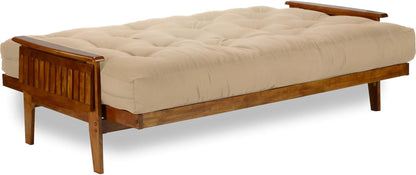 Eastridge Futon Set - Queen Size, Frame, 8" Mattress, Microfiber Sussex Khaki Cover