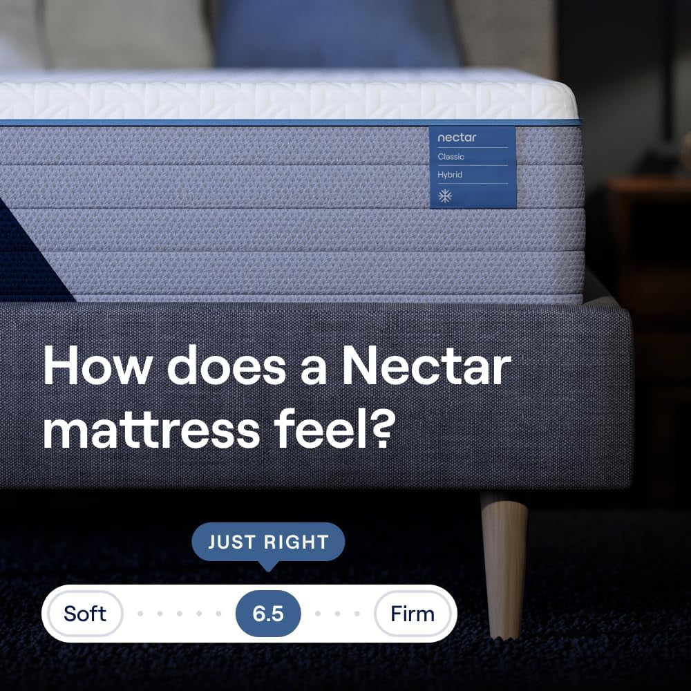 Classic Hybrid 12” Queen Mattress - Medium Firm - Memory Foam & Innerspring Coils - Cooling Top Layer - Back Pain Relief - Mattress in a Box - 365-Night Trial & Forever Warranty