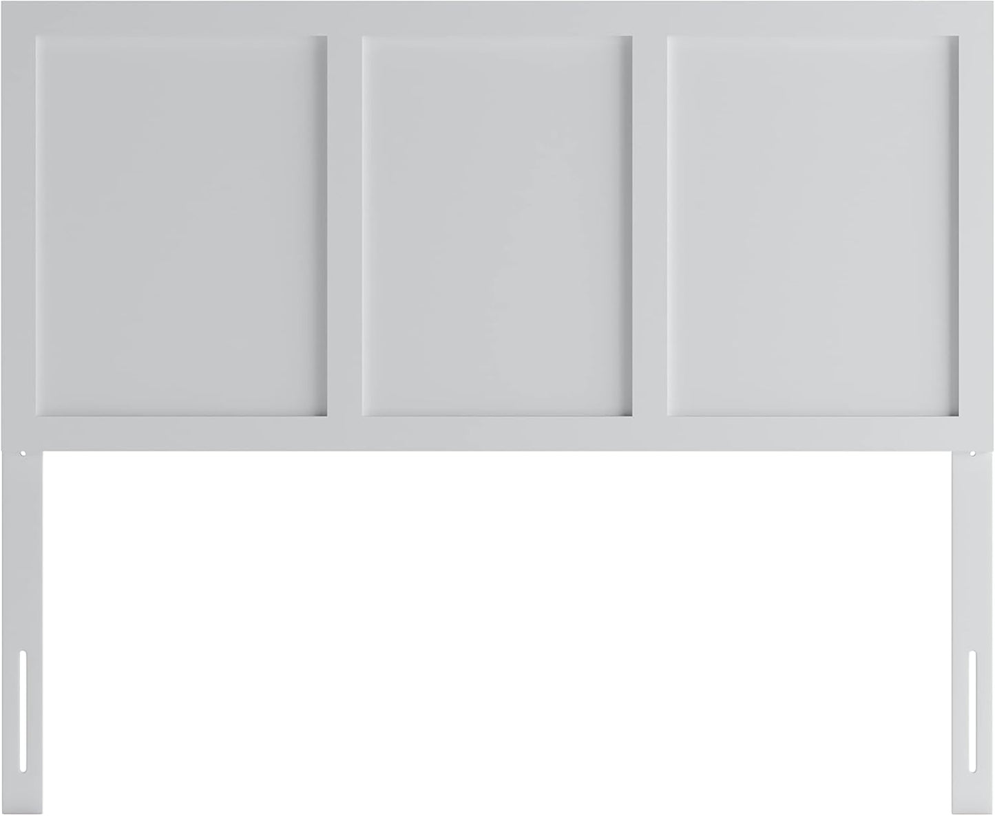 Omar Full Size Wooden Headboard Only, Three Panel Headboard in White