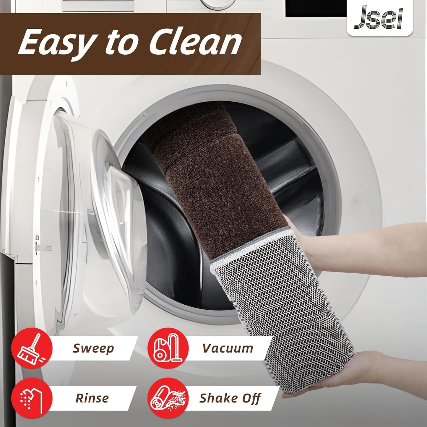 Entryway Rugs Doormat 32"X48", Non-Slip Dirt Trapper Door Mats Indoor, Washable Absorbent and Stain Resist Welcome Floor Mat for Front Door, Dog Door Mat, Muddy Wet Shoes & Paws, Brown