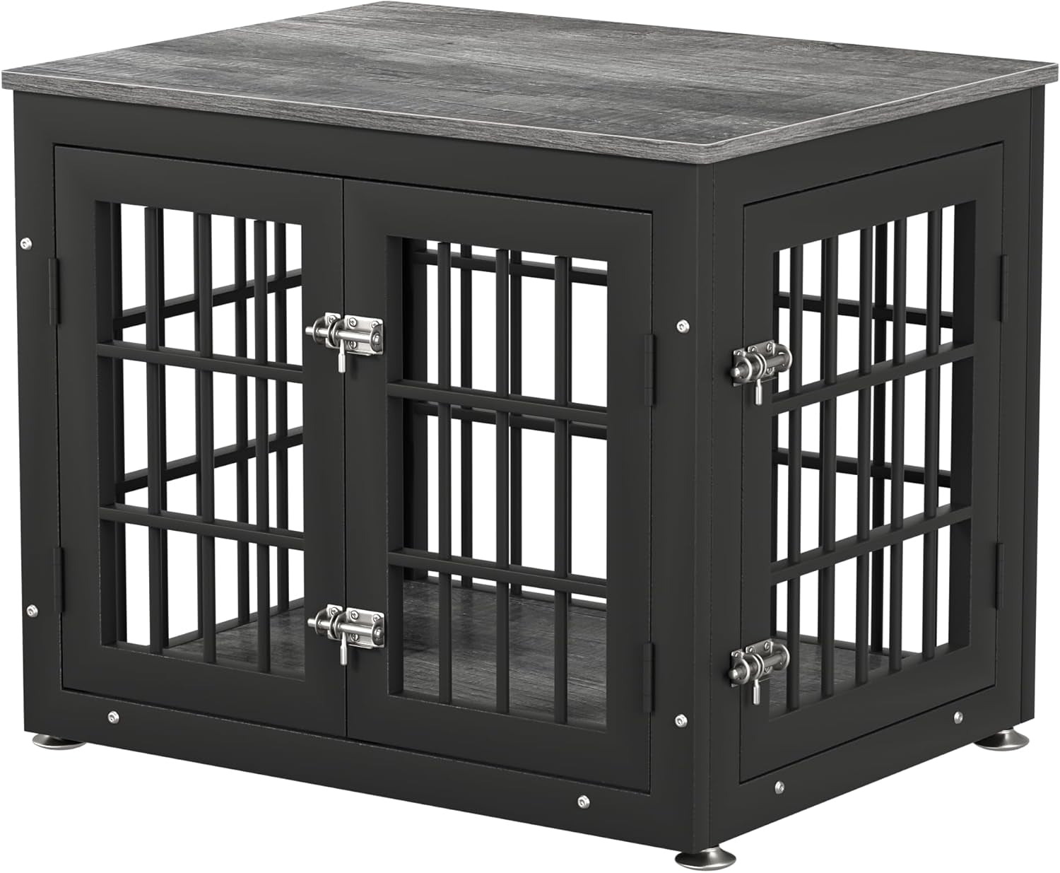 26 Inch Heavy Duty Dog Crate Furniture for Small Dogs, Decorative Pet House End Table, Wooden Cage Kennel Furniture Indoor, Gray