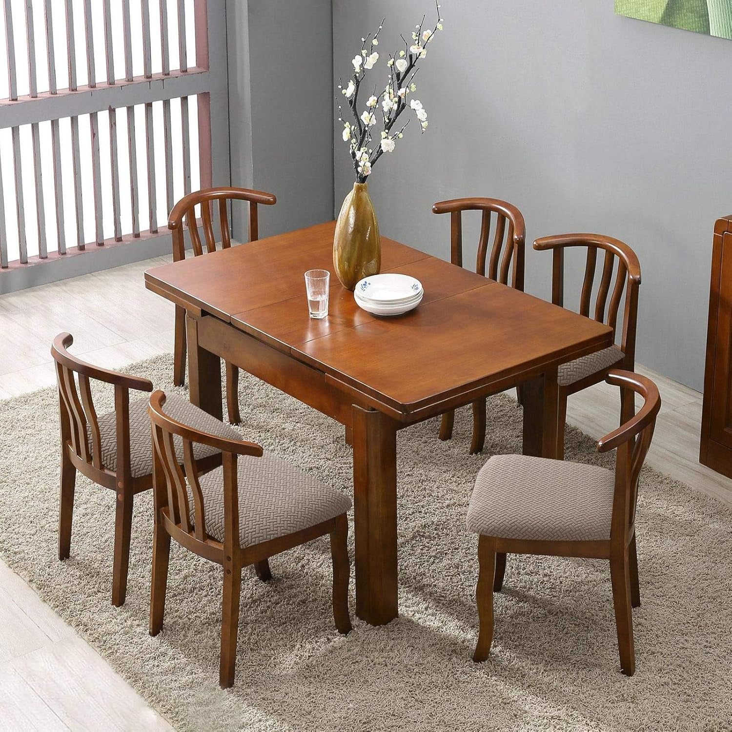 Seat Covers for Dining Room Chair Seat Slipcovers Kitchen Chair Covers (Taupe, 4 Pcs)