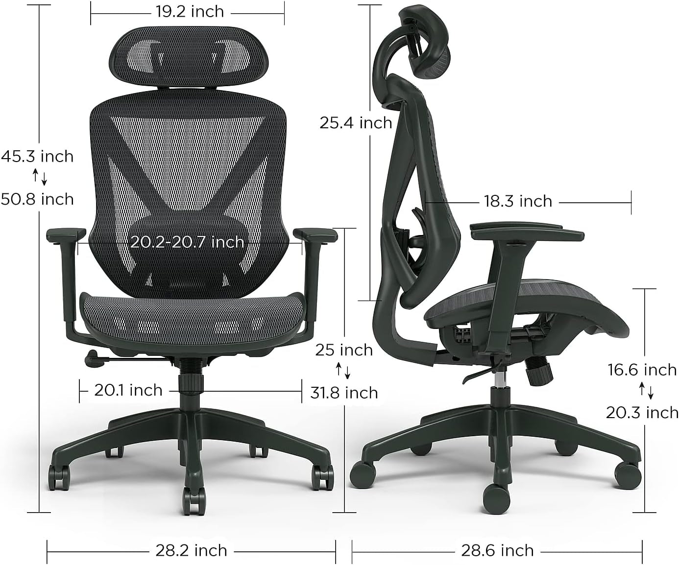 Dexley Ergonomic Mesh Swivel Task Chair, Black (UN56946)