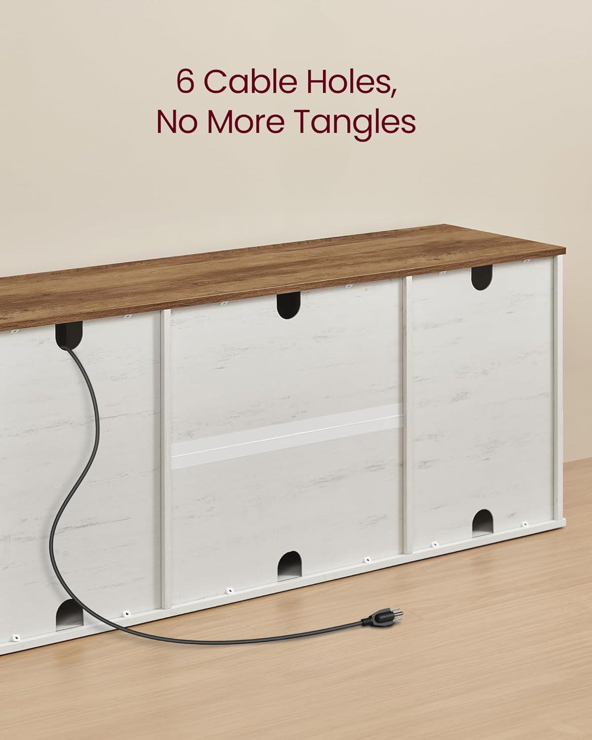 Farmhouse TV Stand for Tvs up to 65 Inches, Entertainment Center with Storage Cabinets and Sliding Barn Doors, Media Console Table for Living Room, Rustic White and Honey Brown ULTV535W01