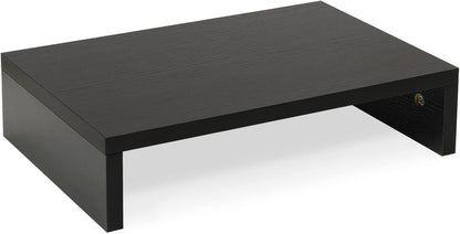 14.2 Inch Monitor Stand Riser, Wood Monitor Riser with Storage for Desk Small Monitor Stand Tv/Screen/Pc/Laptop Riser Computer Stand Desktop Shelf (Black-14.2 Inch)