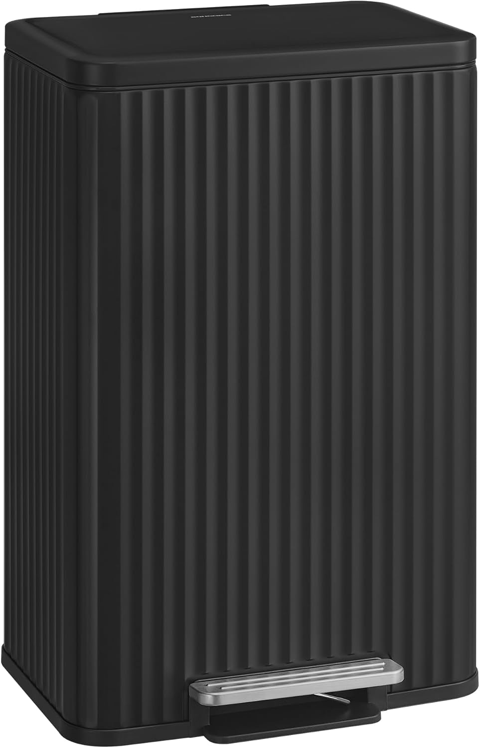 Trash Can, 13 Gallon (50 L) Garbage Can for Kitchen, with Lid, Pedal, and Removable Inner Bucket, Soft Close, Stainless Steel, 15 Trash Bags (Code K) Included, Ink Black ULTB586BZ01