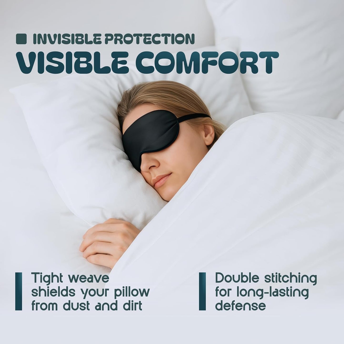 King Pillow Covers with Zipper 2 Pack - 20 X 36 Ultra-Soft, Cozy and Noiseless King Pillow Protector, 200 Thread Count, Fade-Resistant Pillow Shams