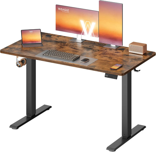 Electric Standing Desk, Height Adjustable Desk, Sedentary Reminder, 4 Memory Heights, for Home Office, 47.2 X 23.6 Inches, Rustic Brown ULSD312KD020S