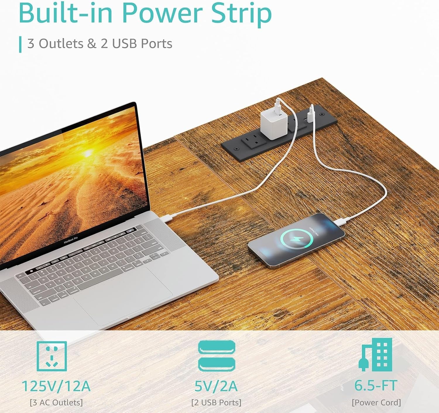 Small L Shaped Desk with Power Outlet Shelves, 40 Inch Reversible Corner Desk for Small Space Home Office, L-Shaped Computer Desk PC Desks with Charging Station, Rustic Brown