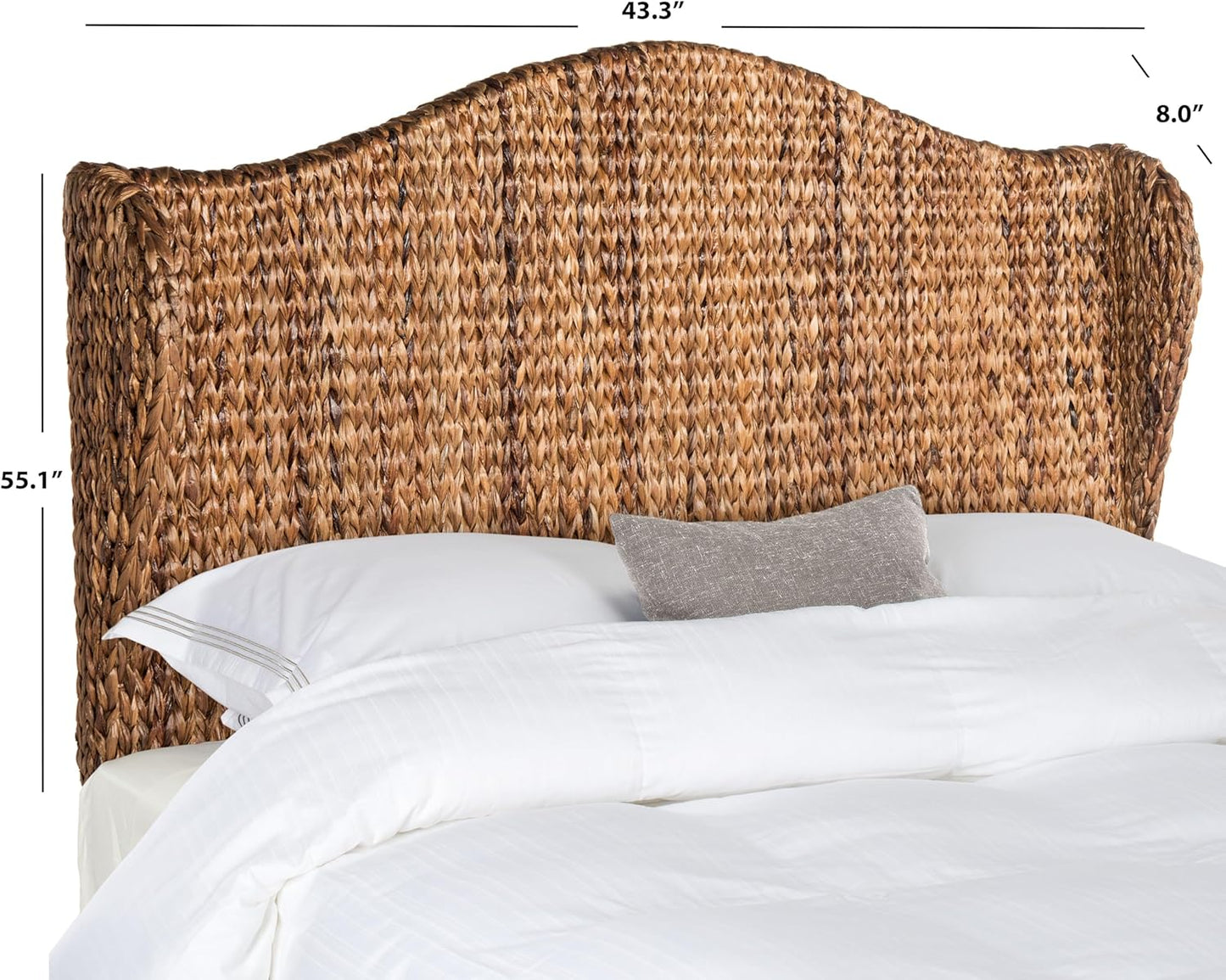 Home Collection Nadine Brown Winged Headboard (Queen)