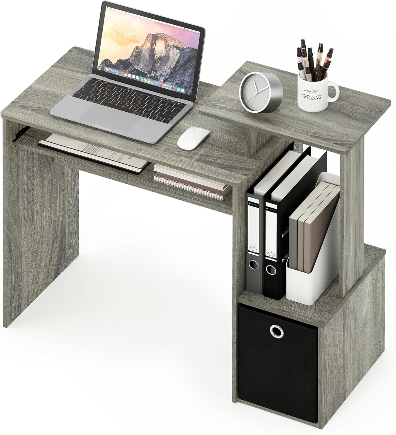 Econ Multipurpose Home Office Computer Writing Desk, French Oak Grey