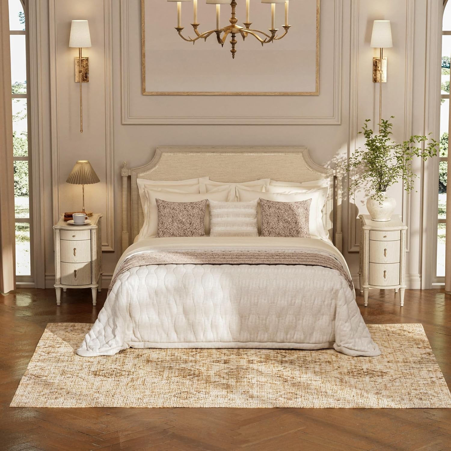 Nightstand W/Charging Station & 3 Drawers, Pre-Assembled, Vintage Side Table W/Antique-Finished Pulls, Rustic Wood Finish, Narrow End Table W/Turned Legs for Bedroom (1, Antique Grey)