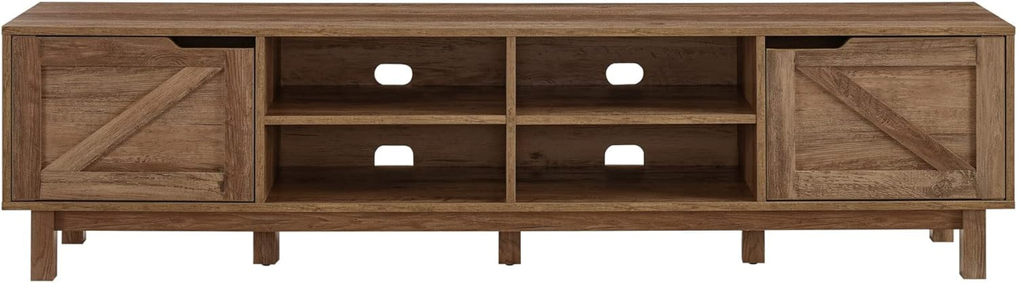 Tinsley Barn-Door Low Stand for Tvs up to 80 Inches, 70 Inch, Rustic Oak