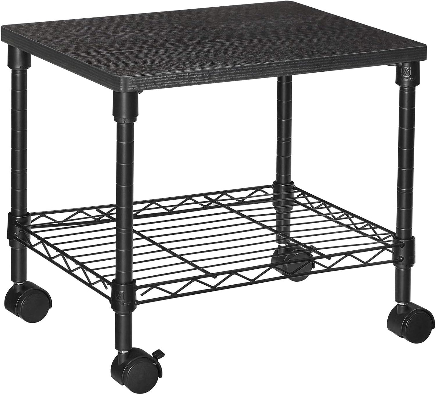 3 Tier Wide Printer Stand, Printer Table with Wheels, Rolling Printer Cart, Printer Desk with Metal Frame for Home Office, 22 X 18.1 X 26.8 Inches, Black ULGR32BK