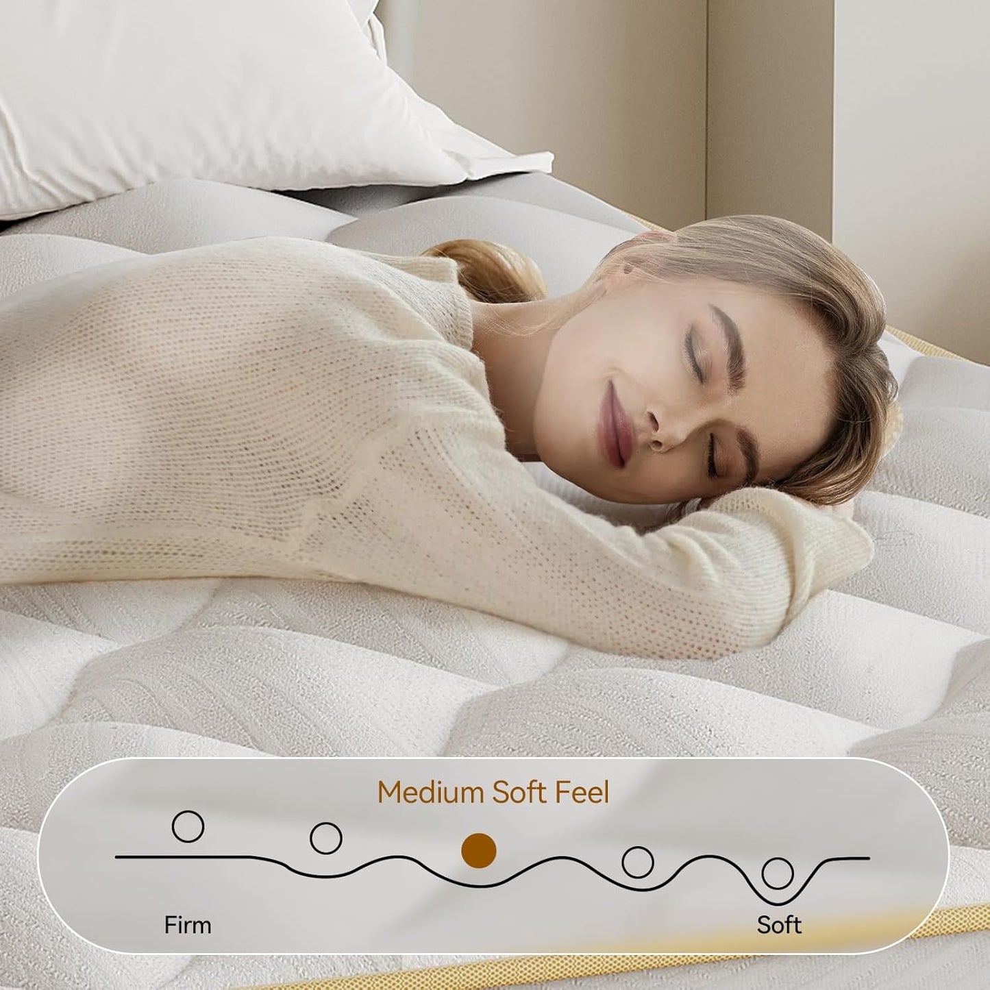 Queen Mattress 12 Inch, Hybrid Mattress in a Box with Memory Foam and Pocket Springs for Pressure Relief, Medium Firm Queen Size Mattress, Motion Isolation, Certipur-Us.