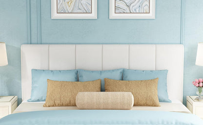White Headboard King Size Upholstered Faux Leather Headboards King Bed Headboard Adjustable Height Head Board Panels