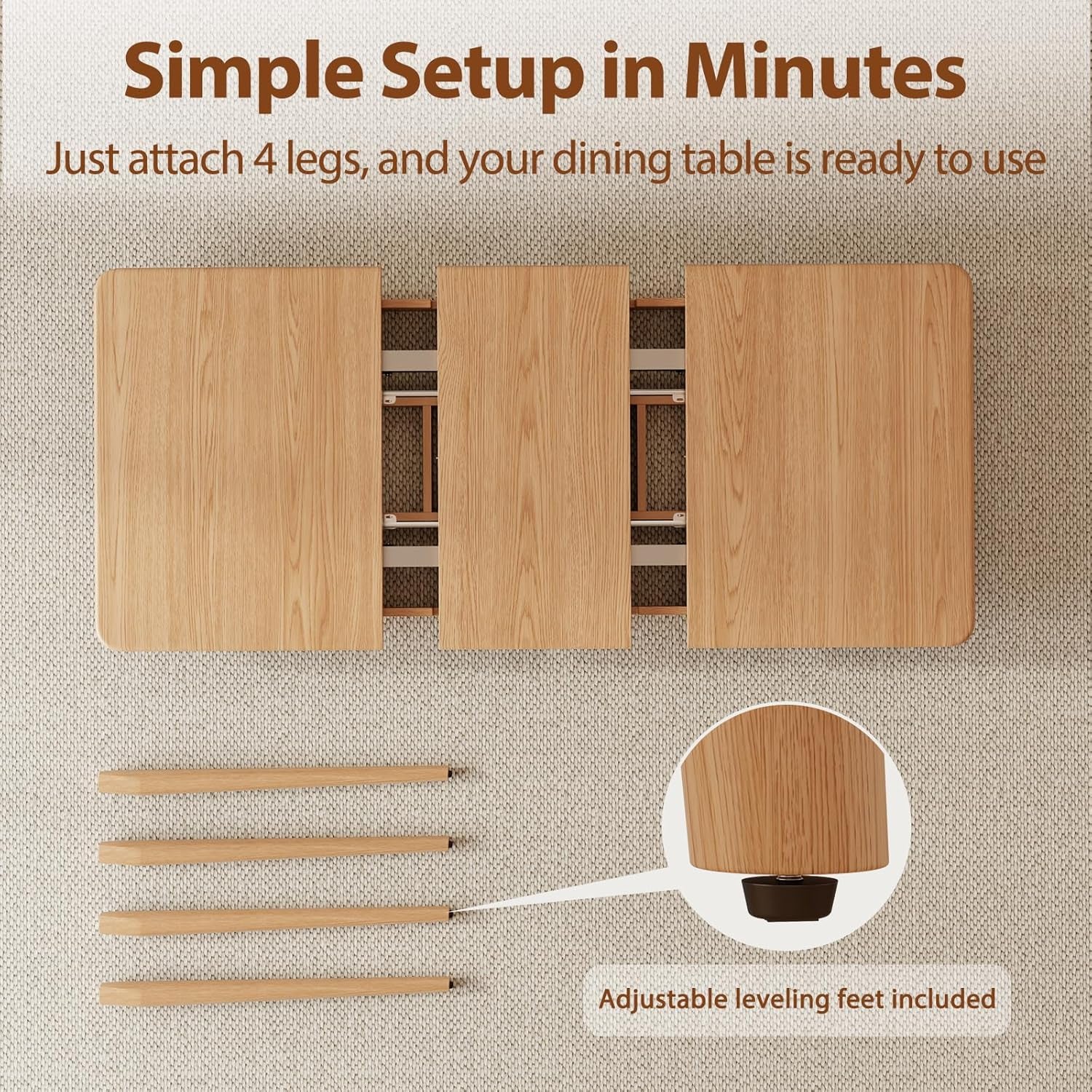 Solid Wood Extendable Dining Table for 4-8 People with Seamless Extension from 47.2 to 63 Inches, Easy Assembly, Expandable Tables for Small Spaces, Dining Room, Kitchen, Living Room, Black