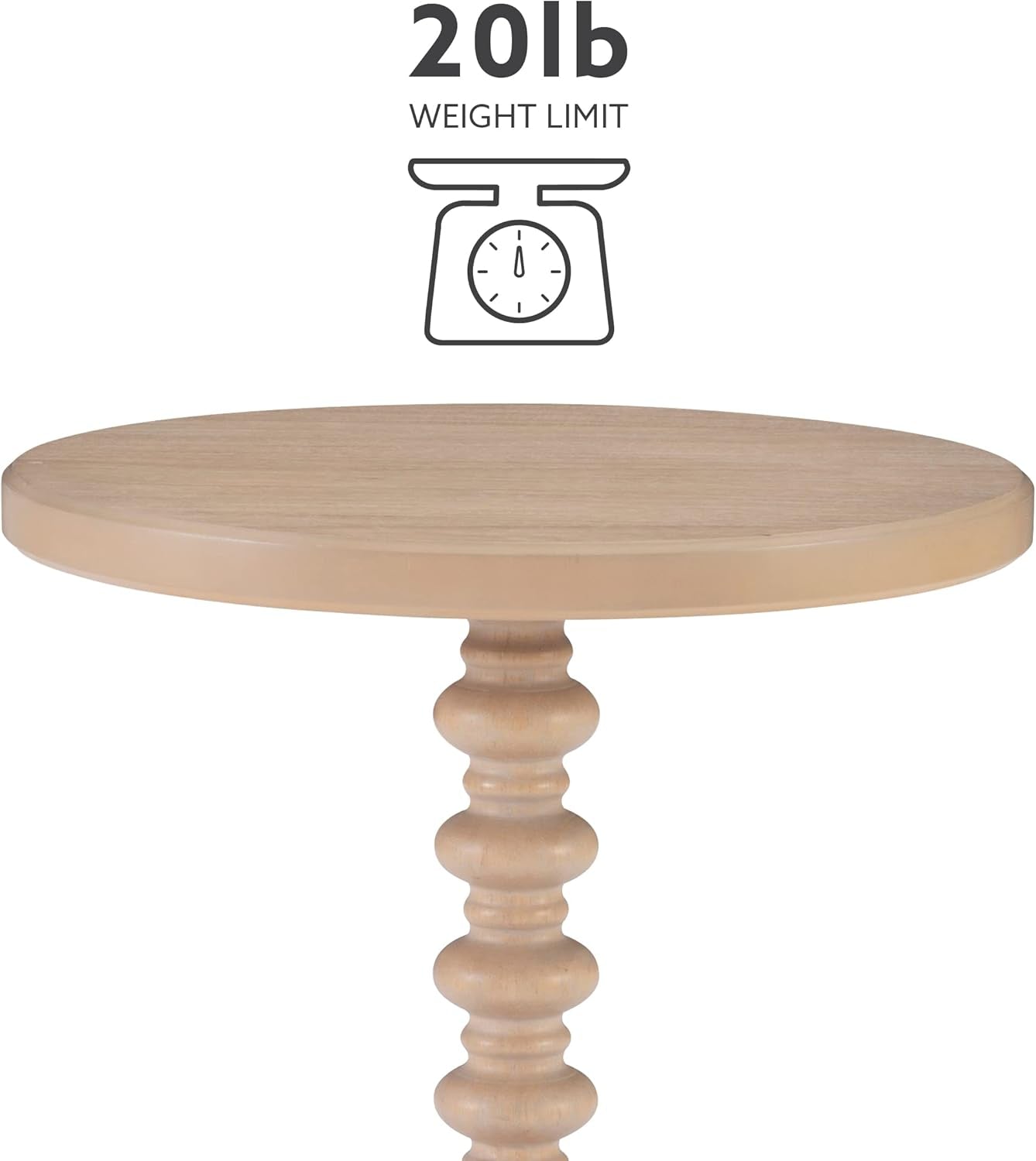 Tarkin round Natural Wood Turned Spindle Pedestal Side Accent Table