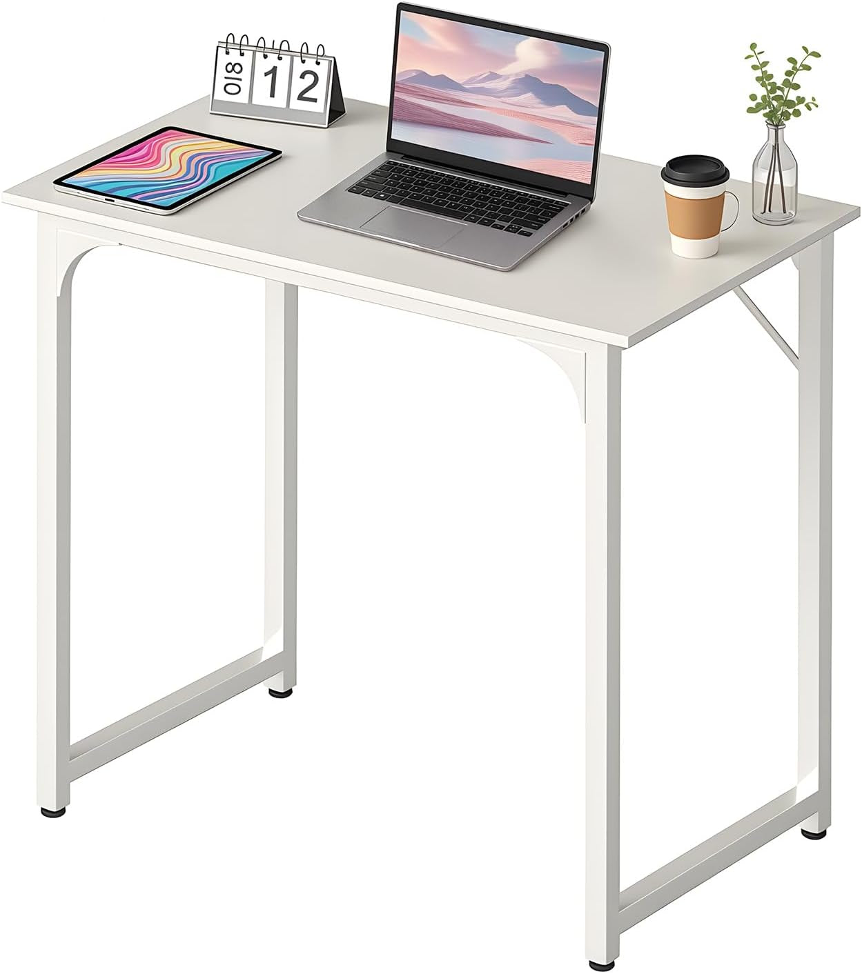 Computer Desk,Home Office Desk, Modern Simple Style for Home Office Study Writing (White, 32 Inch)