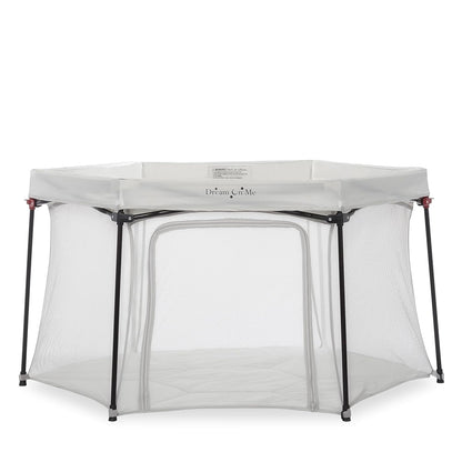 Dream on Me Onyx Baby Playpen, Zipper Access Door, Breathable Mesh Sides, Soft Comfortable Mattress Padded Floor, Easy Fold Design with Travel Carry Bag, Compact Easy to Fold Design - Grey